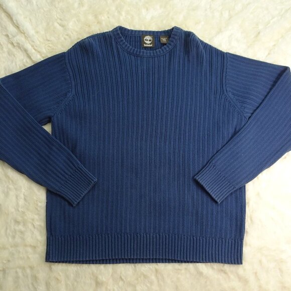 Timberland Blue Knit Sweater Size Large EUC - Picture 1 of 7